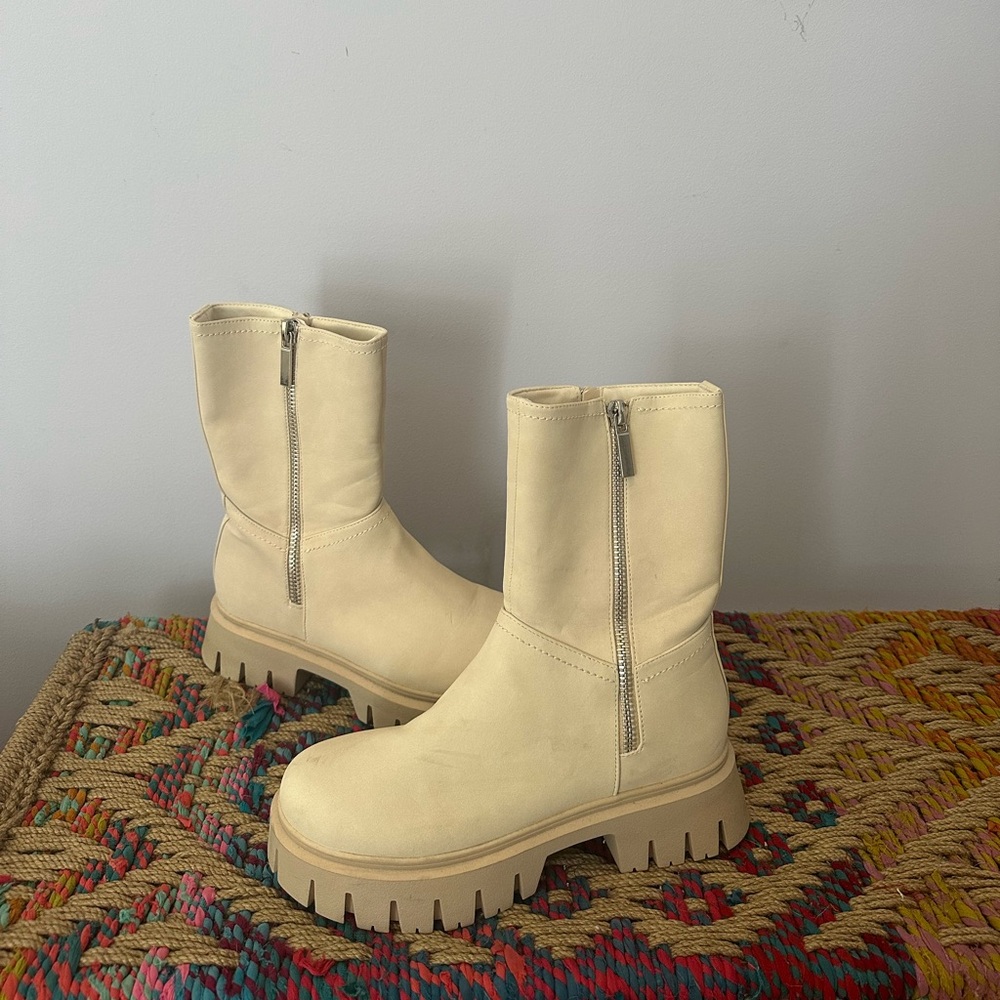 Asos cream colored boots